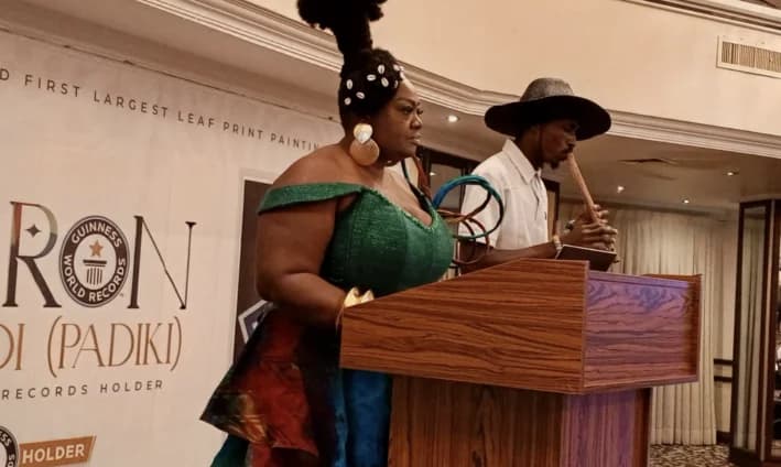 Ghanaian Artist Sharon Dede Padi Achieves Guinness World Record for World's Largest Leaf Print Painting