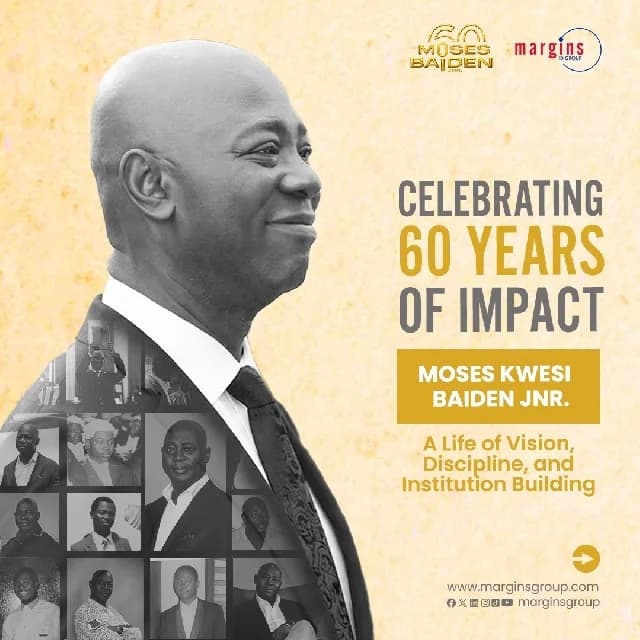 Margins ID Group Founder Moses Kwesi Baiden Jnr Celebrates 60 Years of Leadership and Technological Innovation