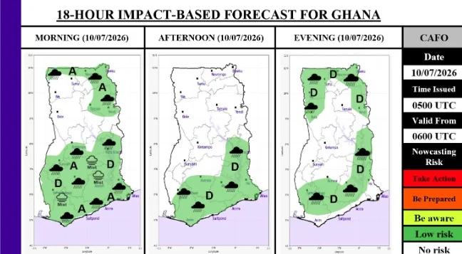Weather today: GMET warns of reduced visibility and widespread rainfall