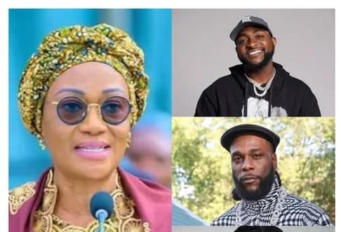 Burden on government huge – Nigeria’s First lady tells Burna Boy, Davido, to support poor Nigerians