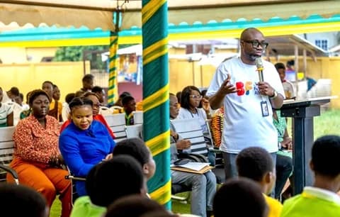 Daniel Korley Botchway, Executive Director of Brighter Future Africa, speaking at the ceremony
