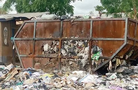 A refuse container placed at Nyohini close to the health centre.