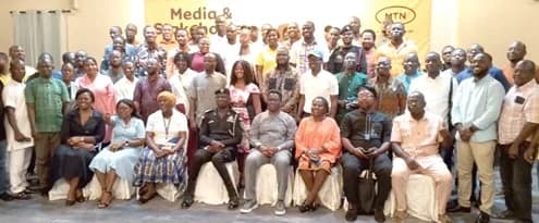 Dignitaries and journalists after the forum