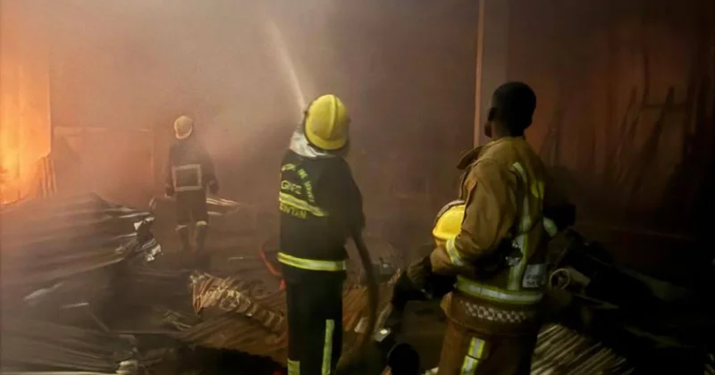GNFS Prevents Total Destruction as Fire Ravages Pantang Furniture Factory