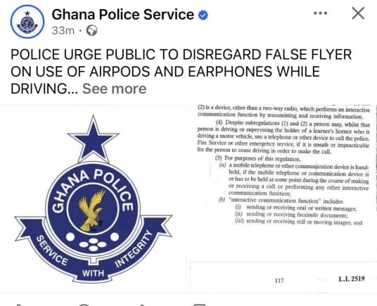 Police urge public to disregard flyer on use of AirPods and earphones while driving