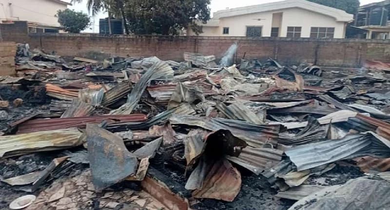 Ghana National Fire Service Contains Blaze at Spintex; 27 Wooden Structures Destroyed at Frimpomaa Estate
