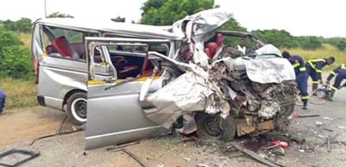 One of the vehicles involved in the accident