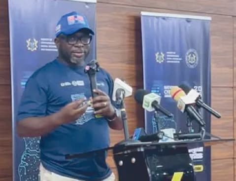 John Awuah, Chief Executive Officer of the Ghana Association of Banks, speaking at the launch of the 2026 National Cyber Security Awareness Month