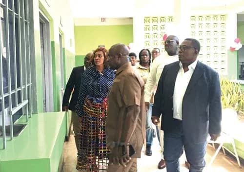 Ambassador Horace Nii Ayi Ankrah (right), Board Chairman of VALCO, and other members of the board touring the refurbished VALCO Clinic in Tema Community 4