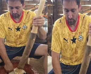 Canadian Expatriate Kwame Ahuofe Goes Viral for Preparing Authentic Fufu and Palm Nut Soup from Scratch