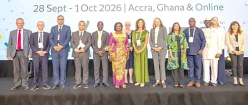 Vice-President Prof. Naana Jane Opoku-Agyemang (6th from left) with some dignitaries at the opening of the 7th Global Conference of the Micronutrient Forum in Accra