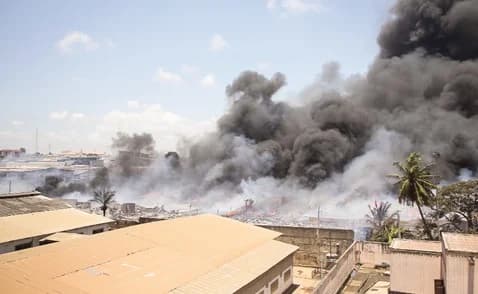 Plumes of smoke at the North Industrial Area