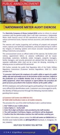 Electricity Company of Ghana launches nationwide audit of meters