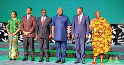 President John Dramani Mahama (3rd from right), with some dignitaries and government officials during the event