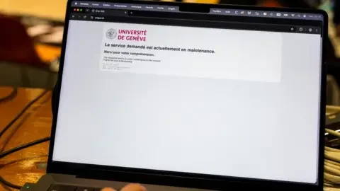 EPA The University of Geneva's website is taken offline following a call from the European Computer Emergency Response Team (CERT-EU) after a vulnerability was discovered, in Geneva, Switzerland, 21 October 2026.