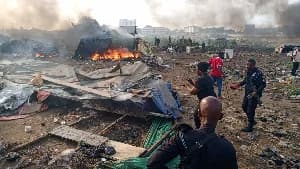 Ashaiman District Police demolish criminal hideouts at Fitter Lane